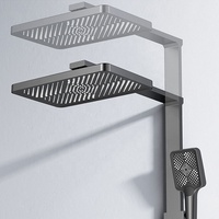 Robinet thermostatique intelligent en laiton, trois fonctions, grand jet de douche, pulvérisation douce, modes de jet pluie, poignée unique, carré, en céramique