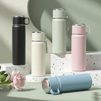 Vaso Portátil de Acero Inoxidable 316 de 450/550 ml para Estudiantes y Adultos, Botella de Agua Acrílica para Viajes al Aire Libre