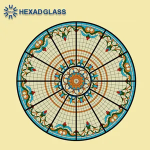 La Chine fournit des pièces de verre biseauté en verre teinté d'art pour la décoration suspendue de lucarne et de fenêtre