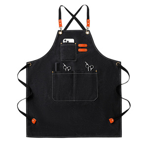 Tablier en toile multicolore, tablier de barista réglable, en coton, imperméable, résistant à l'huile et facile à nettoyer - Product Image 2