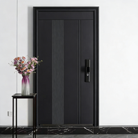 Porte extérieure moderne de villa, double pivot, en acier inoxydable, anti-vol, insonorisée, de luxe, avec serrure intelligente
