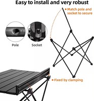 Table pliante portable Feistel, table de camping en aluminium pour pique-nique et randonnée