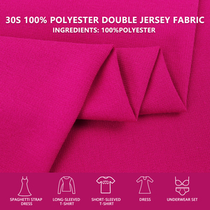 30S 100% Polyester Double Jersey Knit Fabric Plain Dyed Textile for T Shirt Dress <b>Underwear</b> Set Garment - Product Image 1