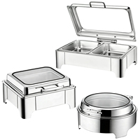 Chauffe-plat électrique de buffet libre-service, ensemble d'isolation pour hot pot, plateau chauffant pour hôtels et restaurants, réchaud alimentaire avec couvercle, pot isotherme