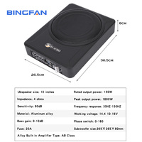 Haut-parleur de voiture RS10A 10 pouces 4 ohms 80 dB en alliage d'aluminium, puissance de sortie nominale 180W, amplificateur audio pour modification automobile, subwoofer