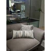 Coussin de canapé et housse de coussin brodée en jacquard à carreaux européen en coton et lin de haute qualité