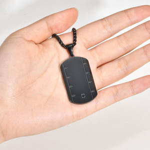 Pendentif <span class=keywords><strong>Alin</strong></span> classique et tendance en argent avec motif Dogtag et chaîne IPS en acier inoxydable, bijoux pour cadeau - Product Image 5