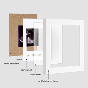 Venta al por mayor bebé sonograma marco pantalla ultrasonido foto, cartel de anuncio de embarazo de madera, género <span class=keywords><strong>revelar</strong></span> decoraciones - Product Image 5