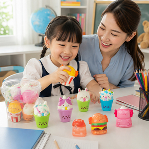ชุดของเล่นบีบสัตว์น่ารักสไตล์คาวาอี้ ชานม  วัสดุเมมโมรี่โฟม บีบแล้วคืนรูปช้าๆ  ช่วยผ่อนคลายมือ  ของขวัญสำหรับเด็ก  ขายส่ง - Product Image 3