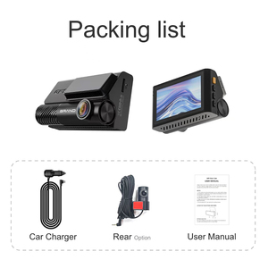 Caméra <span class=keywords><strong>embarquée</strong></span> Amazon CarLog avec vision nocturne, double objectif, haute définition 4K, écran IPS, enregistrement en boucle - Product Image 2