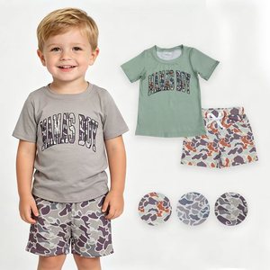 In Stock MAMAS BOY Camouflage Boys Summer Outfits Wholesale Brothers Toddlers Hunt Clothing Boutique Kids Factory Price Clothes - Product Image 1