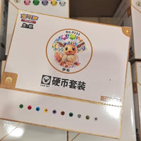 Collection de pièces de monnaie en métal à thème Eevee, accessoires TCG chinois simplifiés avec support de présentation pour jeux de table – Vente Flash