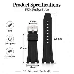 Correa de <span class=keywords><strong>Reloj</strong></span> de Caucho FKM para Audemars Piguet AP <span class=keywords><strong>Royal</strong></span> <span class=keywords><strong>Oak</strong></span> de 27 mm - Product Image 3