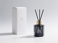 Bouteille de diffuseur de haute qualité 150ML 200ML bouteille de diffuseur en verre carré rond diffuseur noir avec bâton de roseau
