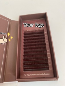 Tốt Nhất Bán Lông Mi Bán Buôn Nâu Siêu Mềm Lông Mi Màu Nâu Khay Không Có Màu Nhai Không Có Màu xanh lá C CC D Dd Dd Bán Buôn Lông Mi OEM ODM - Product Image 2