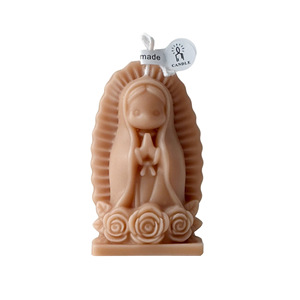 Vela de Oración con Forma de Flor de Cera de Soja Hecha a Mano de Nuestra Señora de Guadalupe, Aroma Fresco, Devocional Católico para el Hogar, Altar y Uso Religioso - Product Image 5