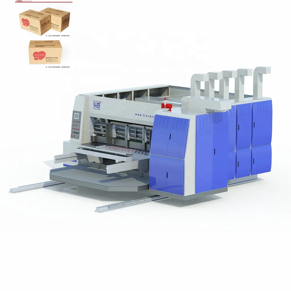 Флексографский принтер для флексографических чернил из гофрированного картона для резинового ролика и роторного резака