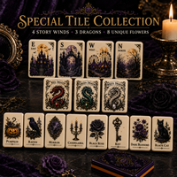 Midnight Haunted Mansion Ensemble de Mahjong Américain 152 Tuiles Acrylique 4 Couches Gothique Halloween Cadeau de Collection pour Adultes