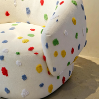 Vente directe usine : Fauteuil de loisirs créatif à pois, design artistique, couleur crème, canapé individuel personnalisable