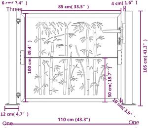 Puerta de Jardín VidaXL, Puerta de Seguridad para Patio Exterior, Acero con Recubrimiento en Polvo, Diseño Moderno Cortado con Láser, <span class=keywords><strong>Antracita</strong></span>, 100 x 100 cm - Product Image 3