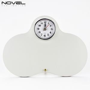 Fashion Diy Personalized Blanks Custom Sublimation Photo Frame MDF <b>Clock</b> Desk Photo Panel - Product Image 3