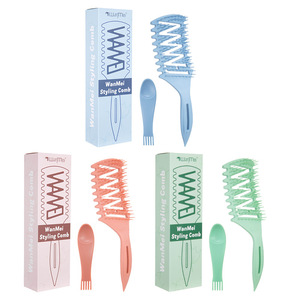 Ensemble de peignes à cheveux avec boucles rebondissantes définies, peigne à dents larges en plastique de grande taille pour un usage domestique - Product Image 5