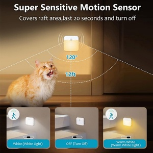 <b>LED</b> Motion <b>Sensor</b> <b>Light</b> 3 Pack 2 Color USB Rechargeable Magnetic for Bedroom Bathroom Under Cabinet Closet Wardrobe Stairway - Product Image 2