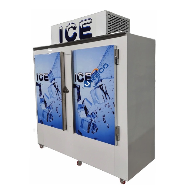 Cold Wall Bags Ice Cube Storage Ice Storage Freezer for 300 Bags Bagged Ice Bin for Business