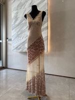 Robe longue décontractée quotidienne Kimshein Fashion SB3984, nouvelle collection été, magnifique, moulante, imprimé léopard, patchwork de dentelle, haute qualité