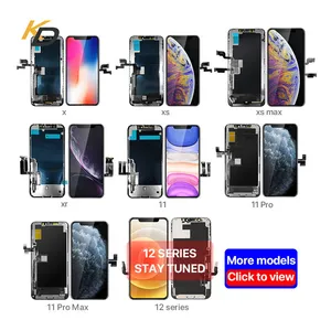 Lcd Oled pengganti Iphone, layar Lcd asli untuk Iphone X 11 12 13 14 15 Pro Max untuk Iphone 5 5S Se 6 6S 7 8 Plus