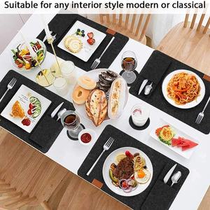 धो सकते हैं गर्मी-प्रतिरोधी मेज चटाई सेट-6 लेजर कट लगा कि पीने Coasters Placemats + 6 + 6 कटलरी बैग - Product Image 4