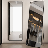 Miroir de maquillage rectangulaire en verre moderne, léger, élégant, fait main, à fixer au mur, pour chambre de fille tendance