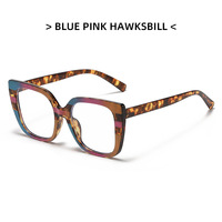 Nouvelles lunettes optiques unisexes simples à monture carrée avec protection anti-lumière bleue, motif géométrique en forme de diamant, verres colorés