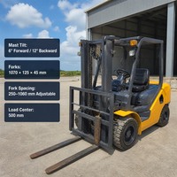 Chariot élévateur diesel robuste 3000 kg, mât 3 m, option pneus pleins, équipement de manutention de marchandises en entrepôt