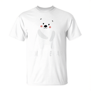 Polar Bear <b>T</b>-<b>Shirt</b> For <b>Kids</b> Cute Animal Design Unisex <b>White</b> Cotton <b>Shirt</b> - Product Image 2