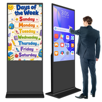 Écran LCD commercial de 49, 55 et 65 pouces pour salle d'exposition, capacitif 1080P, affichage numérique personnalisé pour intérieur