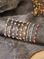 Bracelet empilable décontracté pour le quotidien, style bohème, accessoires d'ambiance de voyage et de plage, avec perles de riz multicolores en option et détails cousus