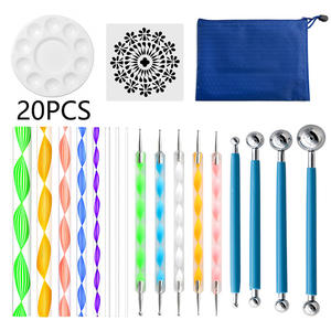 Yihuale 20PCS <span class=keywords><strong>Mandala</strong></span> Dotting Tools Set Pen Dotting Tools <span class=keywords><strong>Mandala</strong></span> Stencil Ball Stylus Paint Tray para pintar rocas, Colorear - Product Image 2