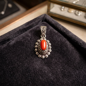 Wholesale Sterling Silver Natural <b>Coral</b> Charm Pendants with Bezel Setting Women's Classic <b>Jewelry</b> - Product Image 3