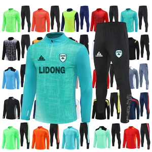 Half Zipper Pullover Football Training Suit Set Light Board Long Sleeve Jersey Autumn Winter Outfit <b>Knitted</b> Sportswear - Product Image 2
