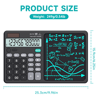 Calculatrice graphique de base HX Custom Smart, calculatrice scientifique, calculatrice à 12 chiffres avec bloc-notes, alimentée par énergie solaire