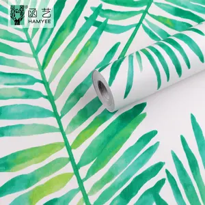 大型热带树叶剥离和棍子壁纸绿色树叶壁纸家居装饰