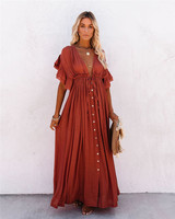 Robe Hippie Xuanlang en 10 Couleurs, Robe Maxi d'Été, Robe Bohème Romantique, Vêtement de Plage pour Femmes, Robe de Plage