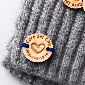 Personalized Custom Laser Engraved Circular <b>Wooden</b> Tags 25x25mm Waterproof Durable for Bags Shoes Clothing Keychain - Product Image 5