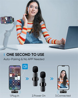 Convient pour Iphone, enregistrement vidéo, interviews Facebook, K9, etc. Double microphone miniature avec suppression du bruit