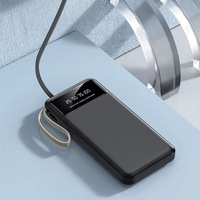 Powerbank 20000mAh kapasitas tinggi logo kustom ramping Harga Murah 10000mah pengisian cepat Bank daya kabel bawaan