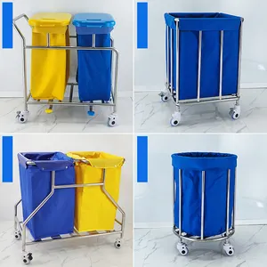 새로운 모델 맞춤형 병원 청소 린넨 트롤리 드레싱 모바일 청소 카트 먼지 린넨 카트 - Product Image 2