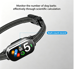 2er-Pack Automatisches <span class=keywords><strong>Anti</strong></span>-Bell-Halsband 4 Trainingsmodi IP67 Wasserdichtes Hunde-Erziehungshalsband mit TFT-Farbbildschirm Bellzähler - Product Image 4