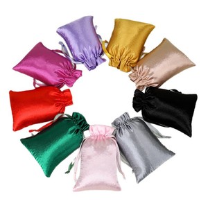 Pochette en satin à cordon décorative de qualité supérieure, écologique, double face, pour cadeau de demoiselle d'honneur, emballage cosmétique - Product Image 6