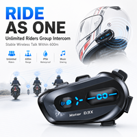 Casque de moto avec interphone de groupe 5.4, communication un-vers-plusieurs, partage de musique semi-duplex, IPX6, 1000mAh